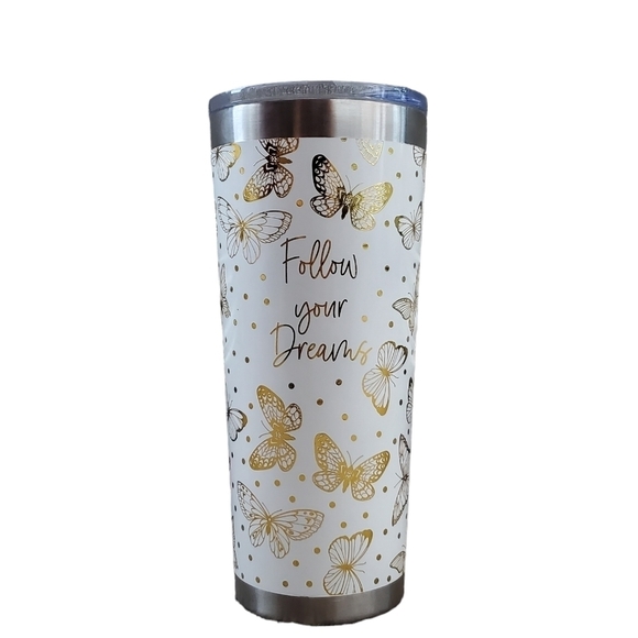 Source Unknown Other - Cute White and Gold 12oz Stainless Steel Insulated Tumbler